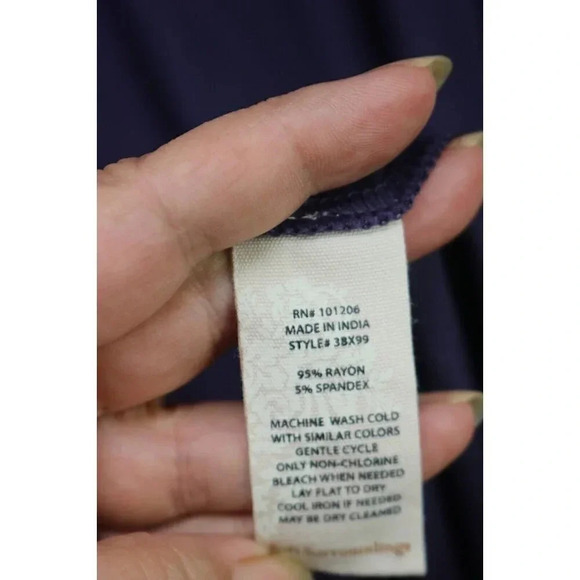 Soft Surroundings Long Sleeve Maxi Dress-Medium/Petite-Pockets-Purple - Picture 6 of 10